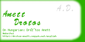 anett drotos business card